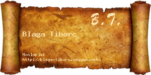 Blaga Tiborc névjegykártya